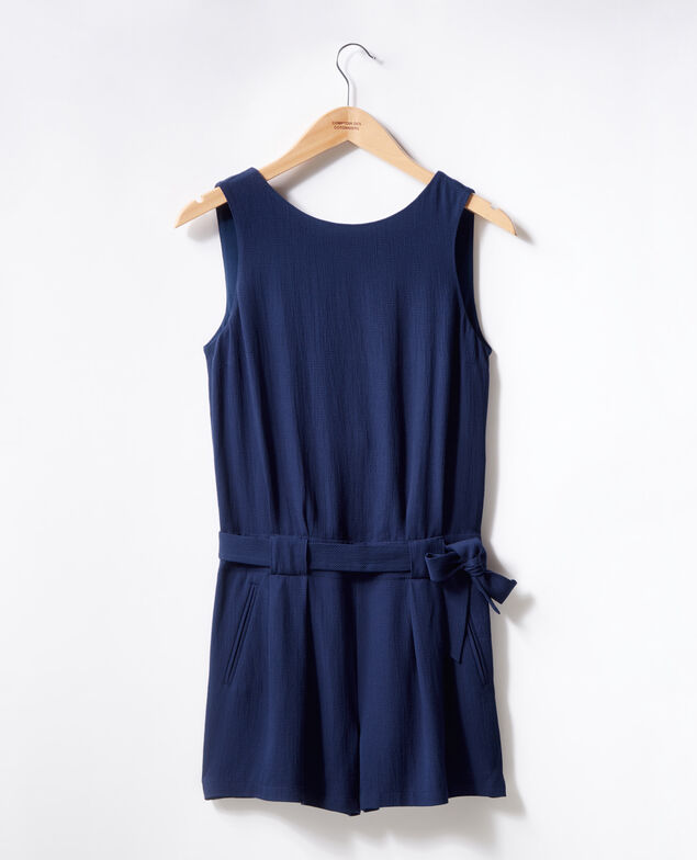Combi-shorts avec décolleté au dos Marine