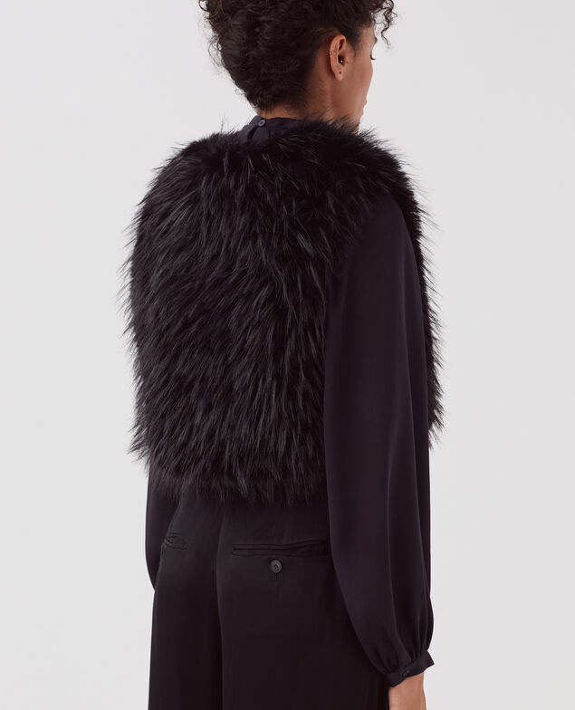 Gilet sans manches en fausse fourrure H091 black beauty