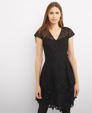 Robe en dentelle guipure Noir