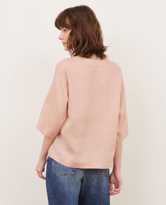 Blouse tunisienne en lin 32 beige