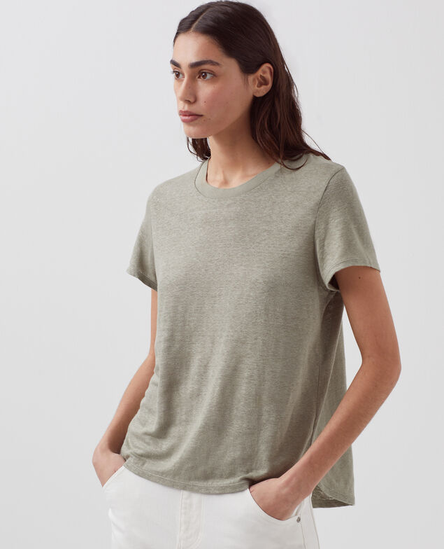 T-shirt col rond en lin AMANDINE H050 vetiver