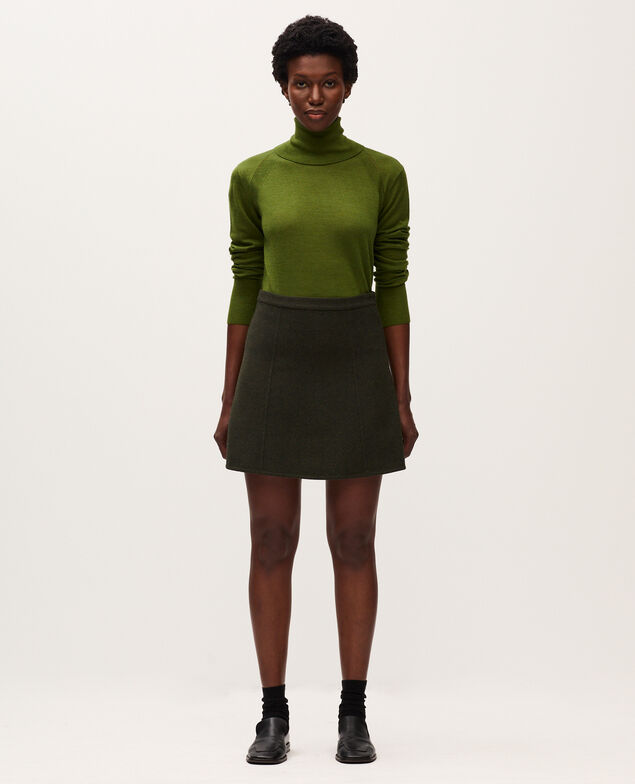 Jupe courte double face K590 dark green