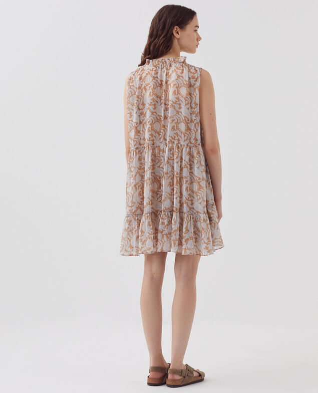 Robe fluide sans manches H340 cashmire brown