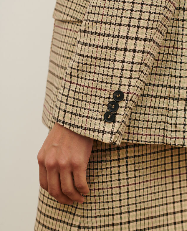 Veste de blazer en coton mélangé 0400 cream checks