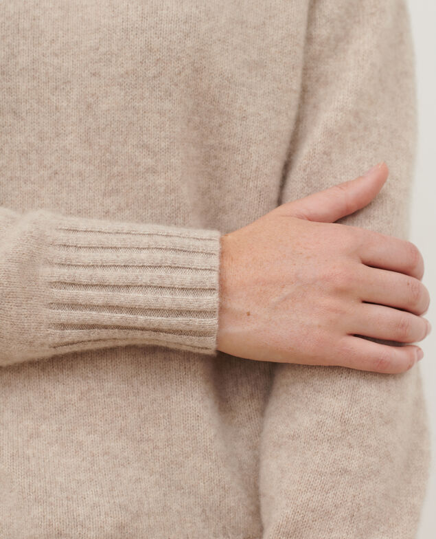 Pull col montant en cachemire 8810 02 lightgray