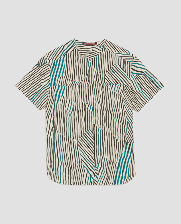 Chemise fluide à imprimé zébré J014 big zebra ecru