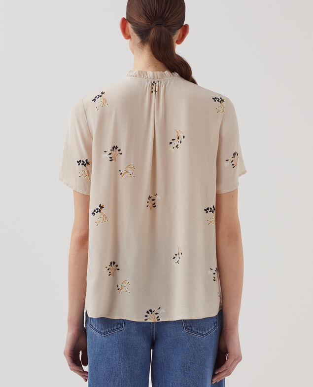 Chemise fluide à manches courtes J311 fl bouquet beige