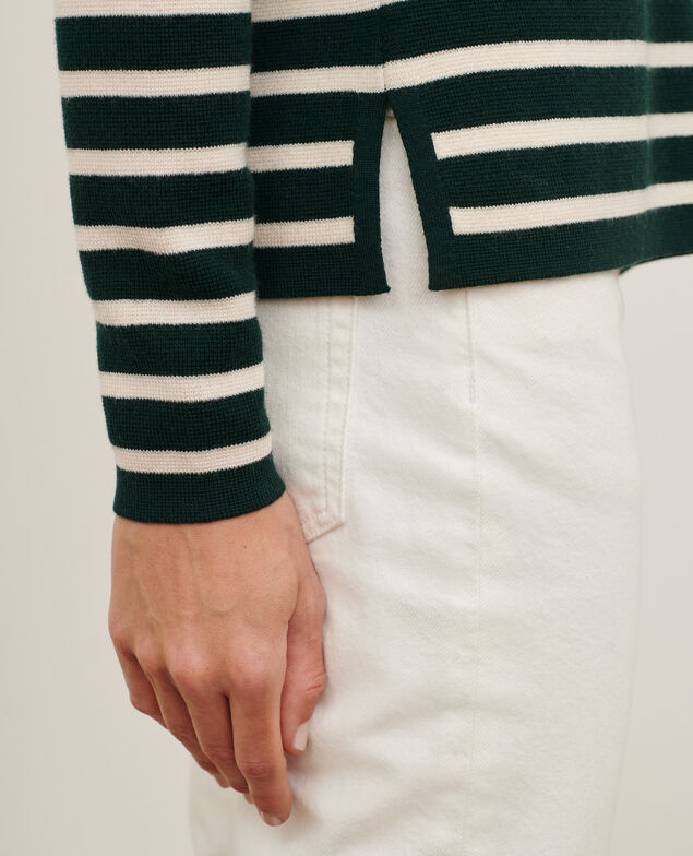 MADDY - Pull marin en laine mérinos 8872 58 darkgreen stripe
