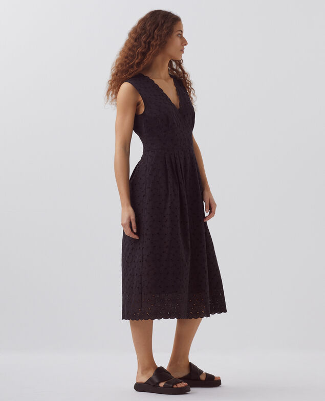 Robe longue broderie anglaise H091 black beauty