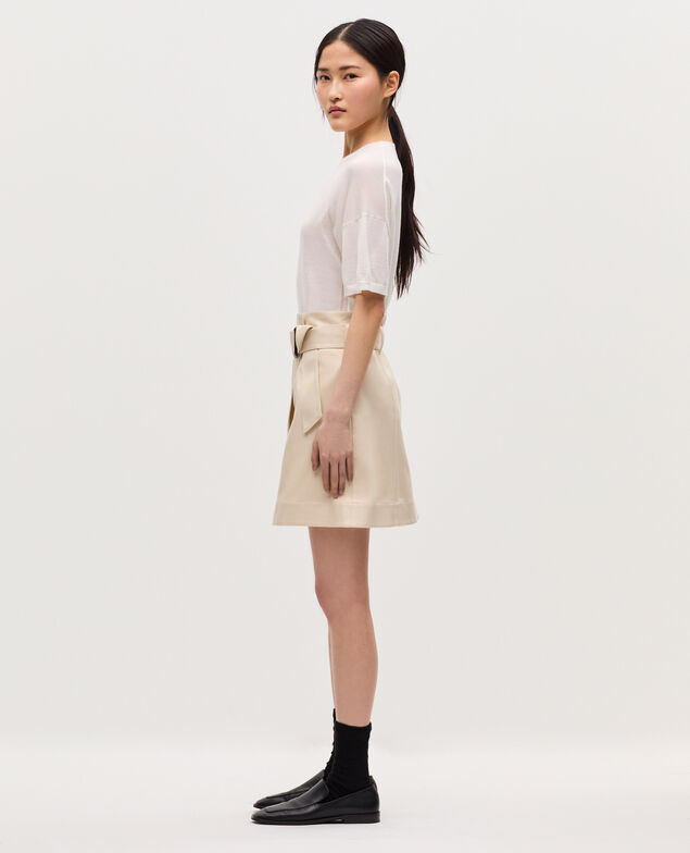 Jupe courte portefeuille H013 gardenia