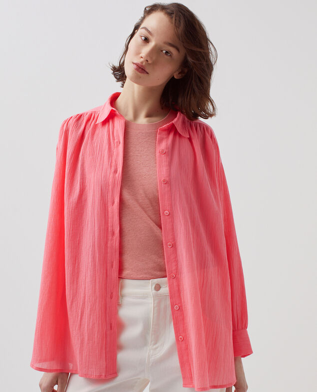 Chemise en coton froissé H110 lantana