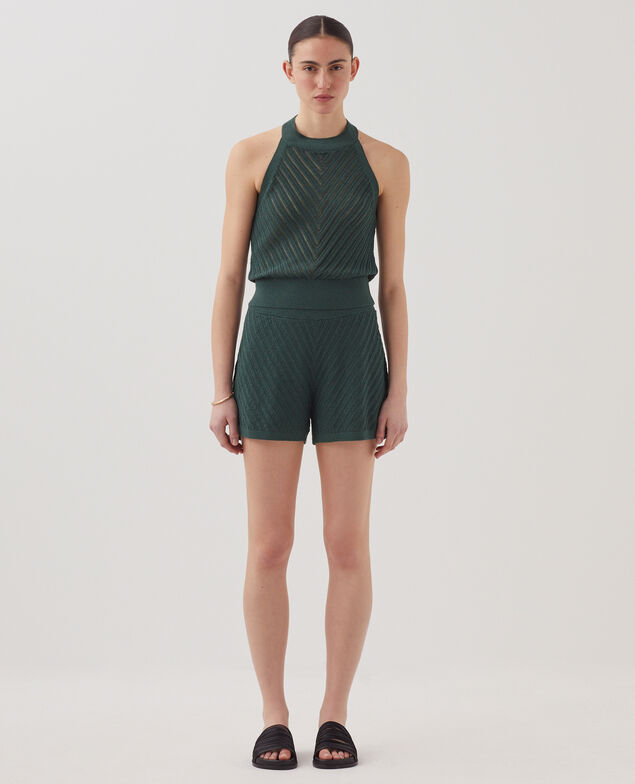 Short en maille texturée J590 spruce green