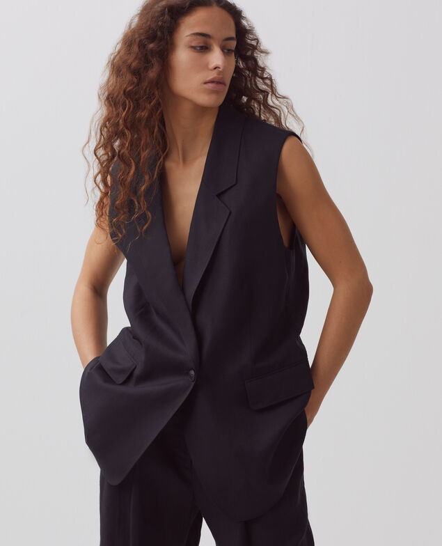 Veste de costume sans manches H091 black beauty
