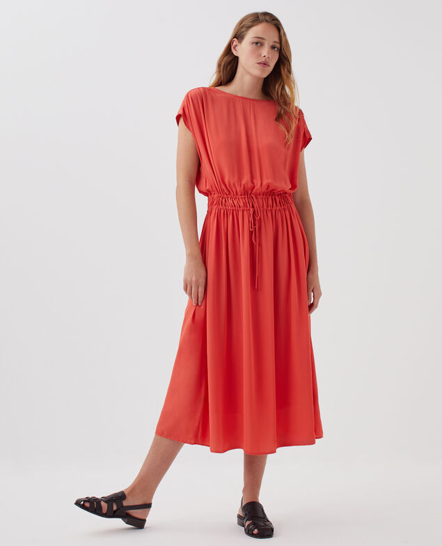 Robe longue fluide J240 paprika orange