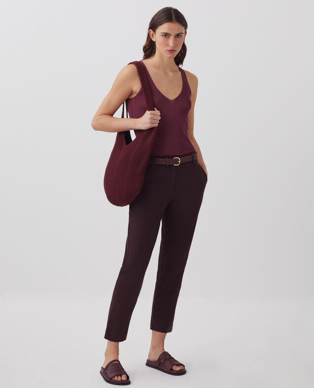 Pantalon cigarette MARGUERITE J790 chocolate plum