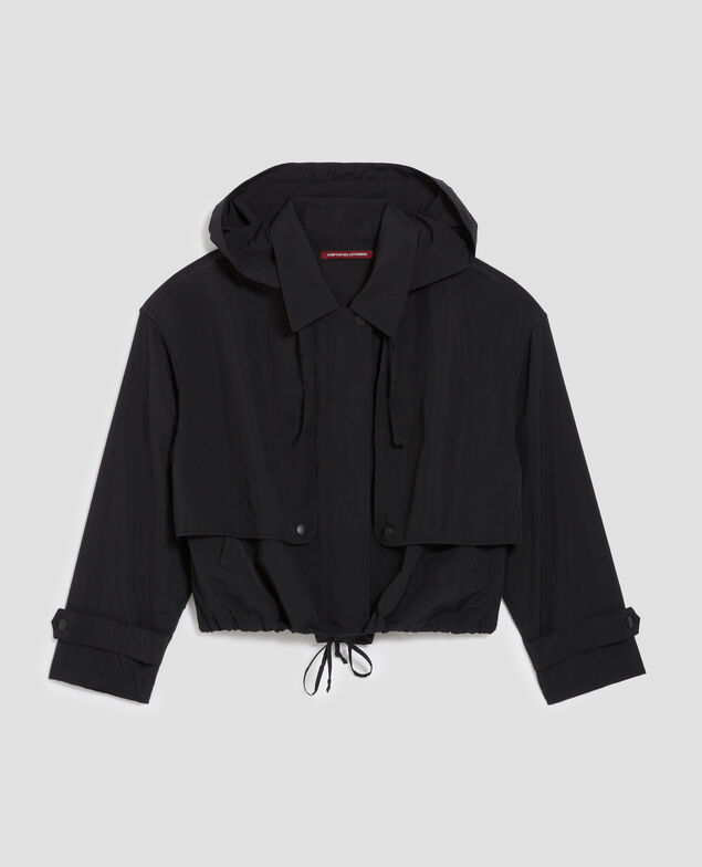 Blouson court à capuche déperlant H091 black beauty