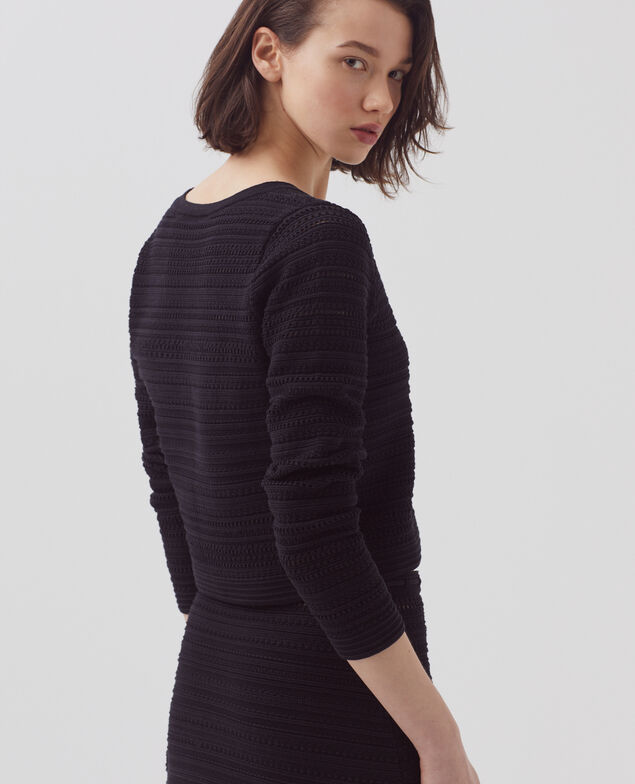 Cotton crochet cardigan H091 black beauty