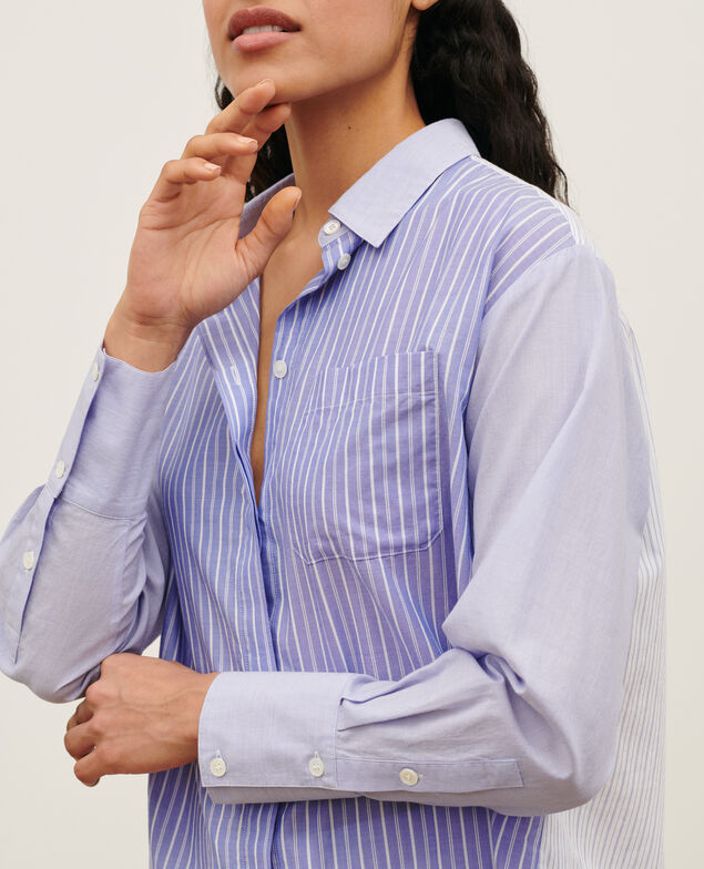 Chemise liquette en coton 0622 blue medium stripes