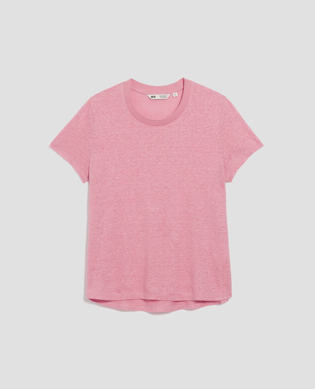 T-shirt col rond en lin AMANDINE H110 lantana