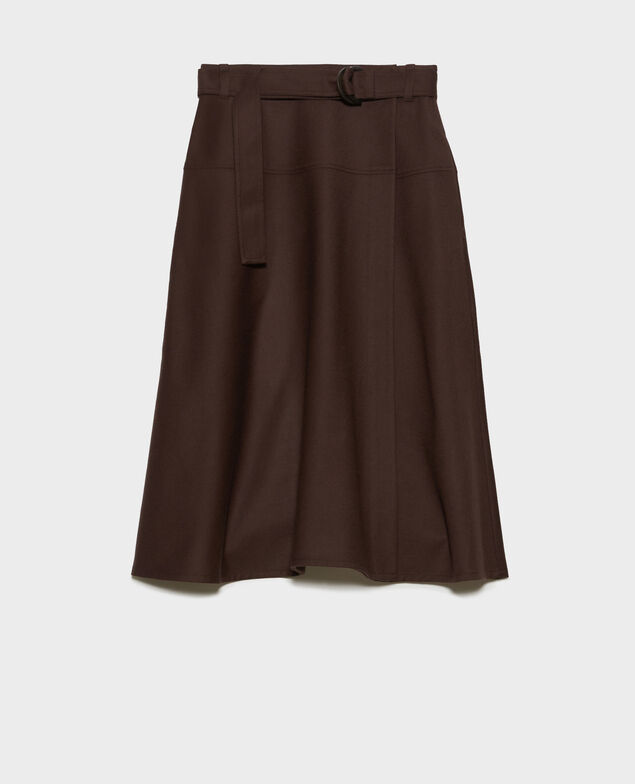 Jupe portefeuille en laine 8809 38 darkbrown