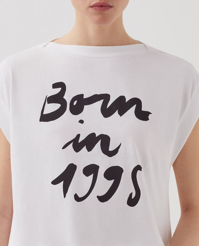 T-shirt boxy en coton J000 white base 95