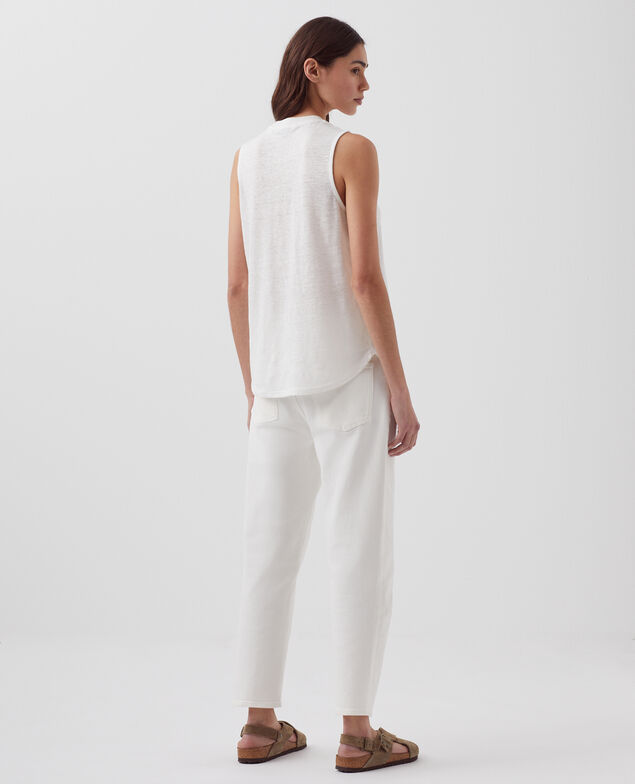 Débardeur en lin MARCELLE H001 brillant white