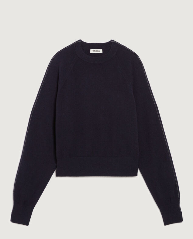 Pull col rond en cachemire K691 navy st gray