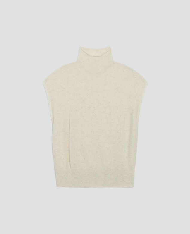 Pull sans manches en cachemire I011 lurpak ecru