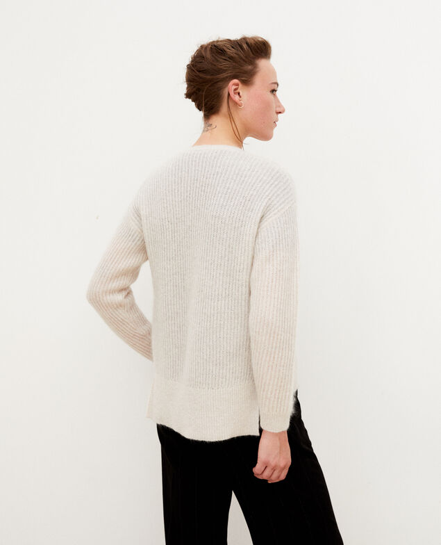 Cardigan avec du mohair Silver gray/off white/lurex