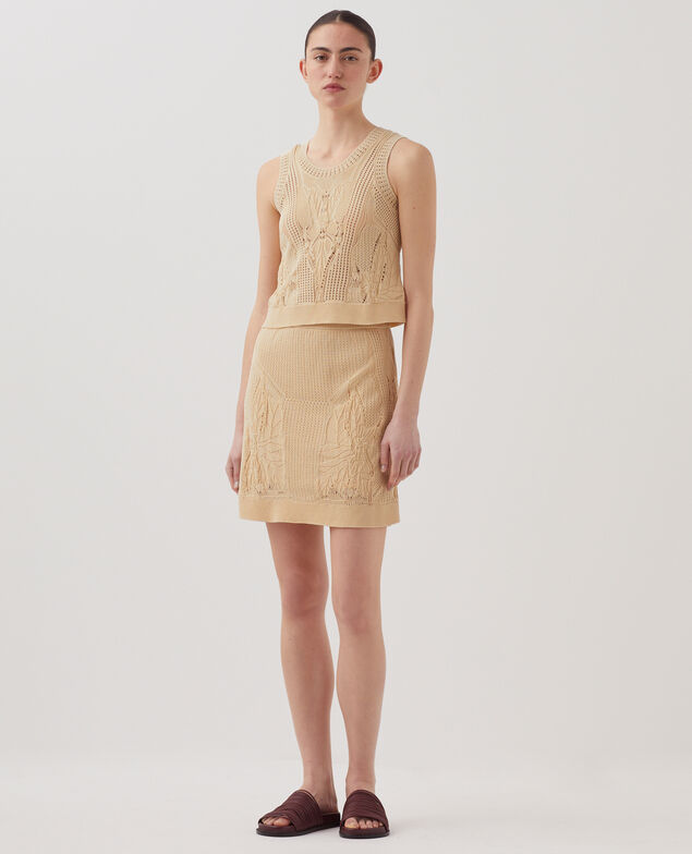 Débardeur en coton crochet J300 natural