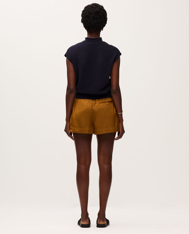 Short fluide satiné K340 bone brown