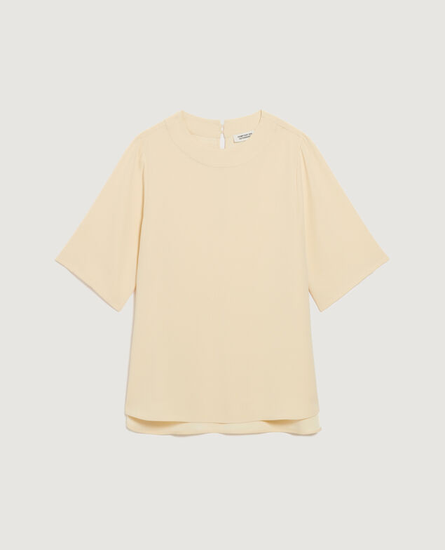 Top en crêpe satiné K300 ecru beige