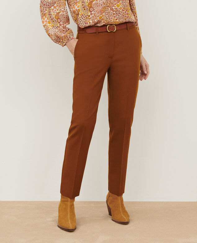 Pantalon cigarette en laine MARGUERITE A490 mustard