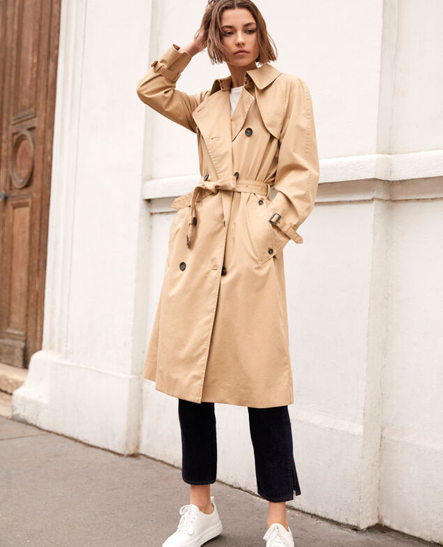 Trench intemporel longueur classique Safari beige