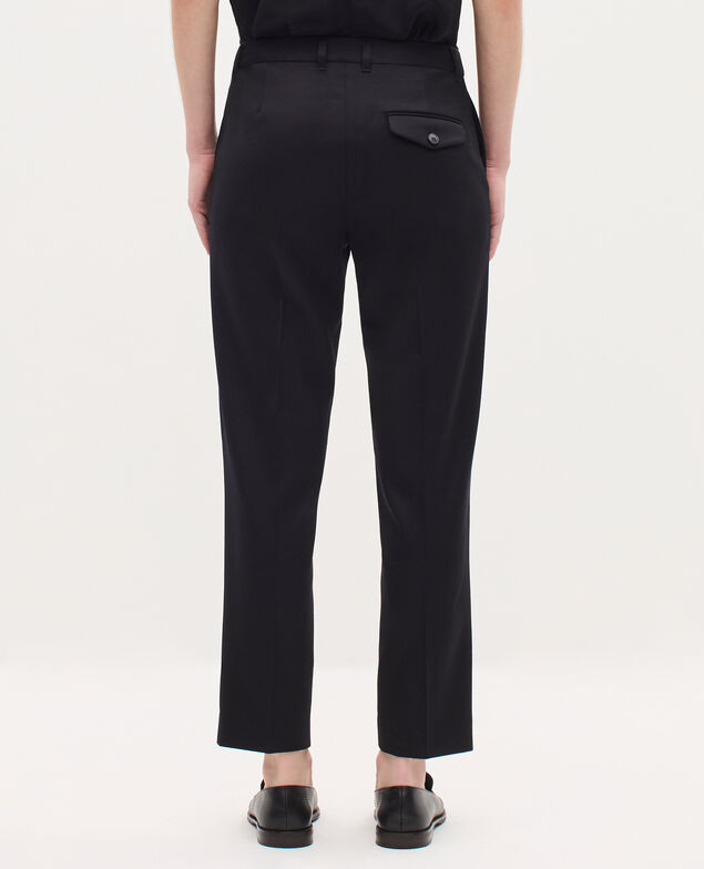 Pantalon cigarette en laine H091 black beauty