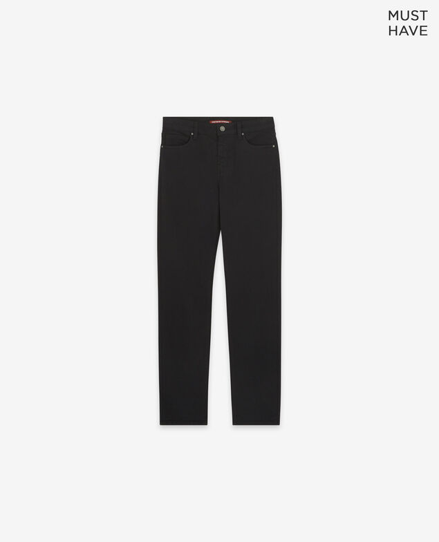 Jeans cigarette toucher peau de pêche Noir