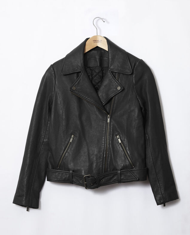 Veste intemporelle en cuir Noir