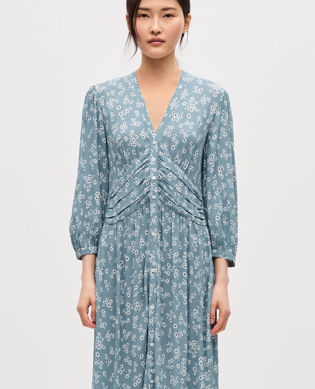 Robe longue fluide K610 daisy blue