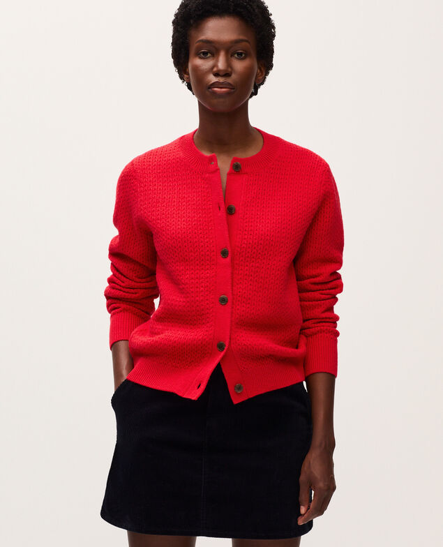 Cardigan col rond  U150 red