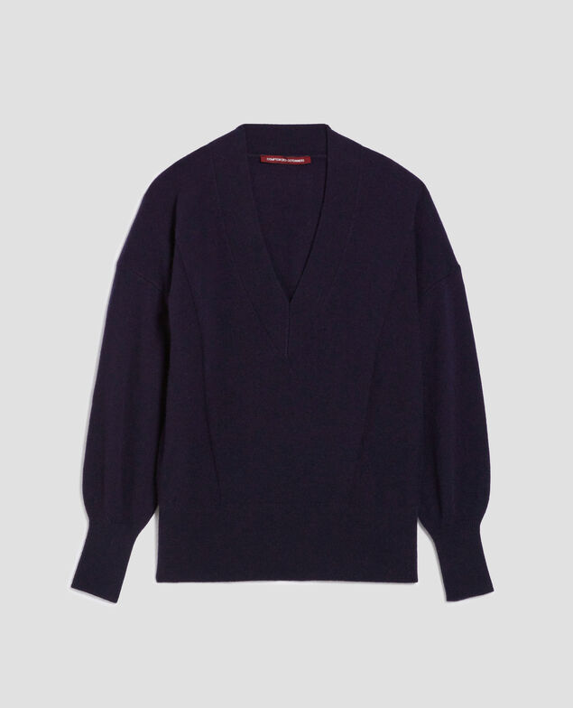 Pull col V en cachemire H695 night sky