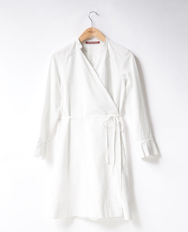 Robe cache cœur rayée Off white/navy stripes