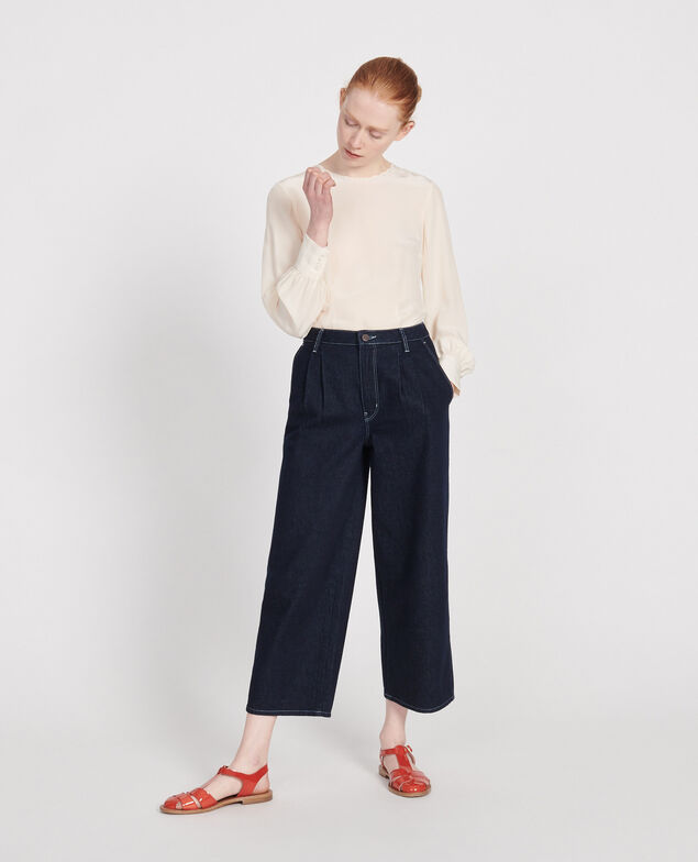 Jean wide leg cropped  Denim rinse