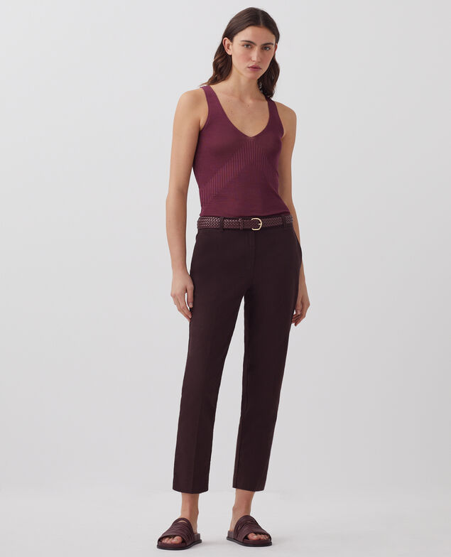 Pantalon cigarette MARGUERITE J790 chocolate plum