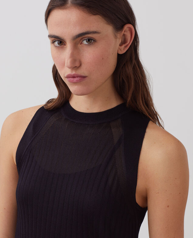 Robe longue en maille côtelée H695 night sky