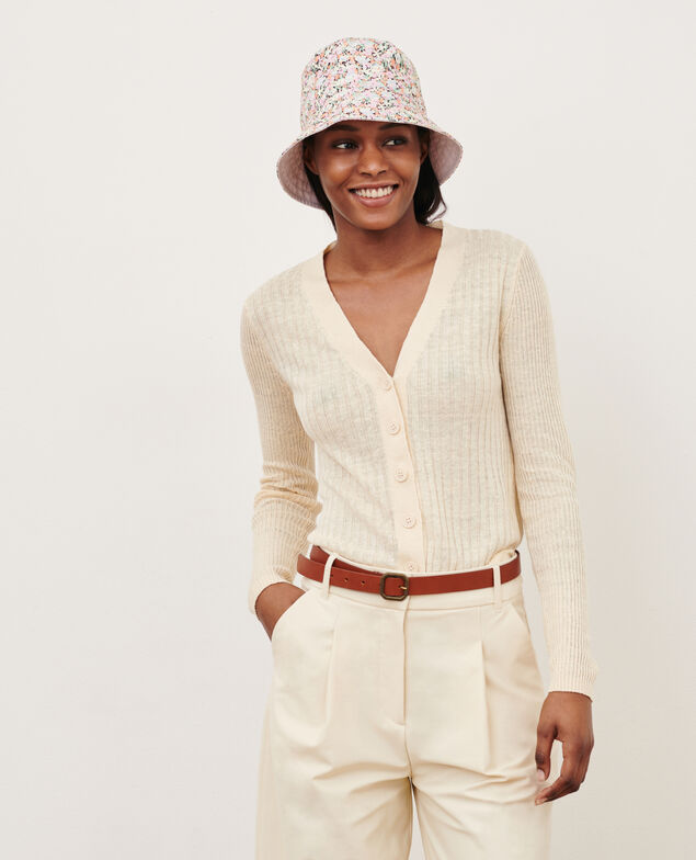 Cardigan en lin 0010 buttercream