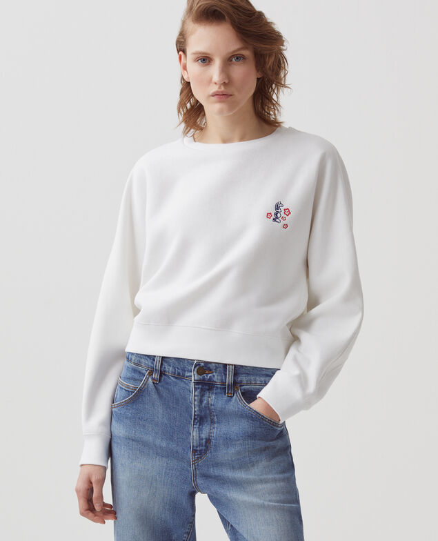Sweat col rond forme boxy B644 brod e