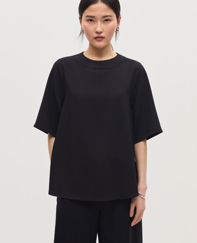 Top en crêpe satiné H091 black beauty