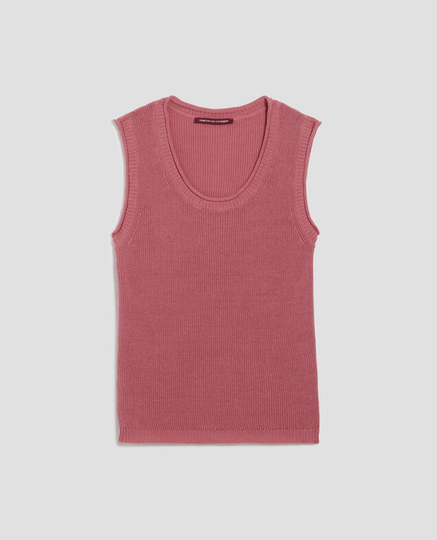Débardeur long en lin J130 baroque rose