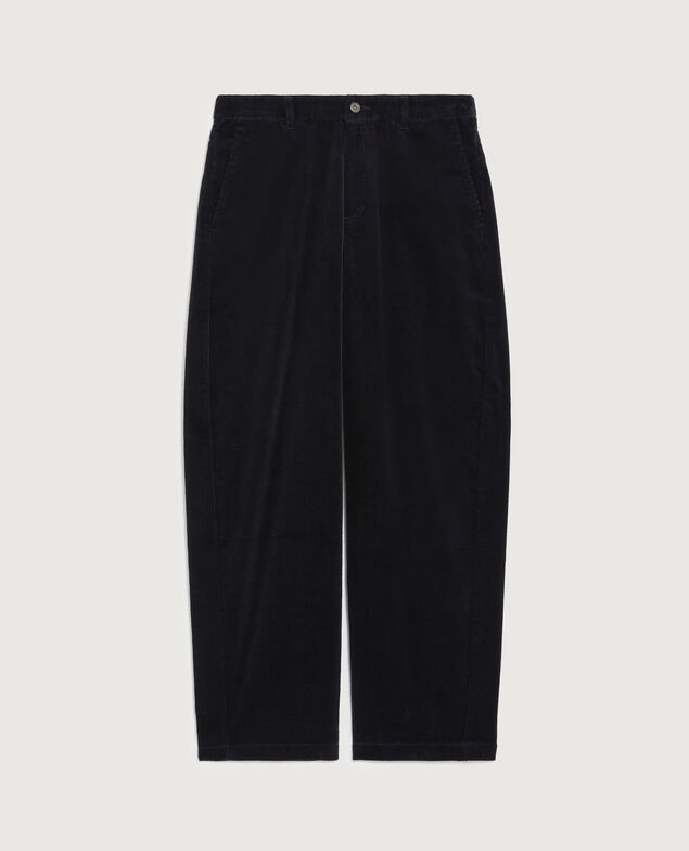 Pantalon barrel en velours côtelé U690 navy