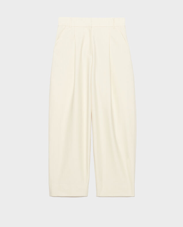 Pantalon carrot twill jersey PEGGY 4142 ecru